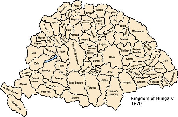1870 kingdom hungary counties 600 2191595692