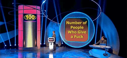 Number of people who give a fuck fuck