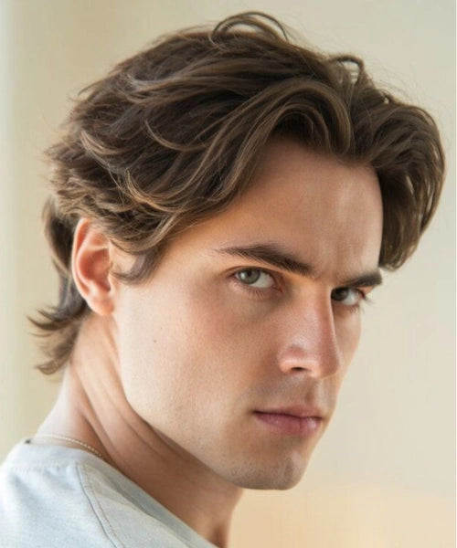 Long middle part haircut