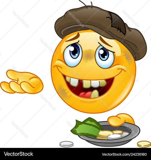 Sad beggar emoticon vector 24236180