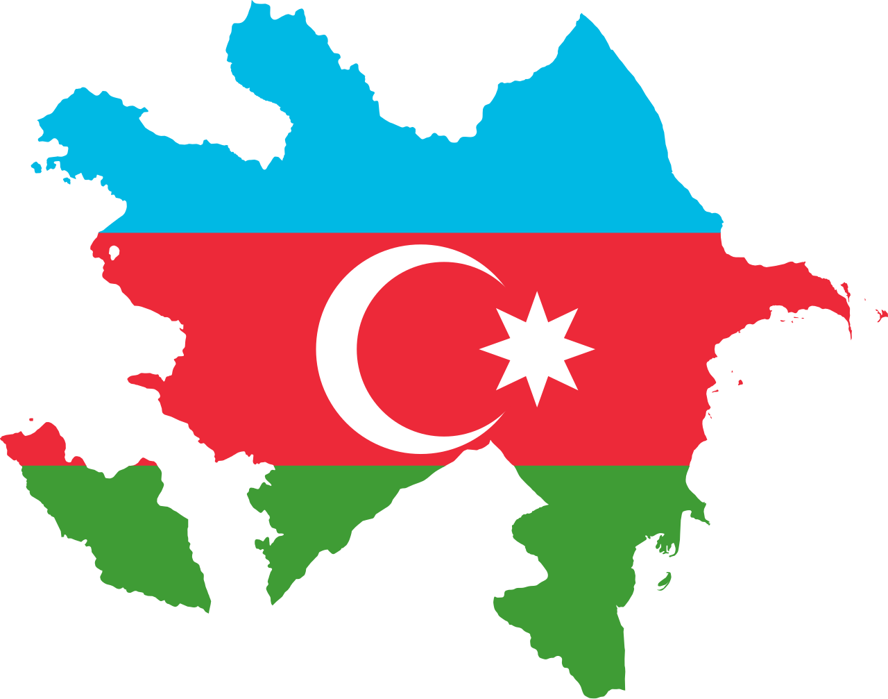 Flag map of Azerbaijan