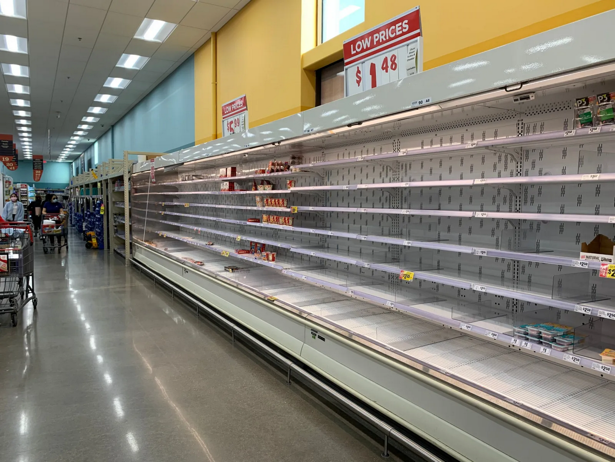 Empty shelves