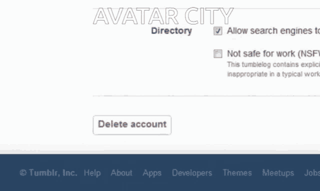 Avatar city delete