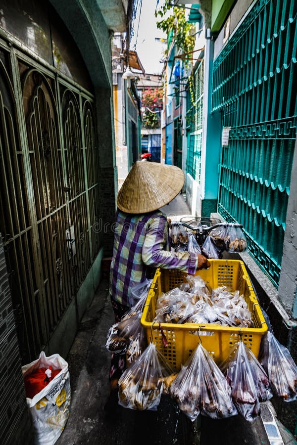 Fresh vegetable bike shop xom chieu market district saigon south vietnam fresh vegetable bike 