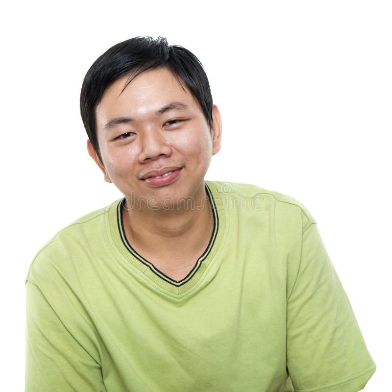 Asian guy portrait s middle aged smiling isolated white background 40655436
