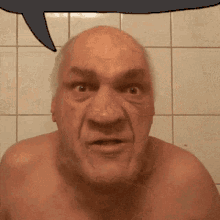 Old man schizophrenia speech bubble