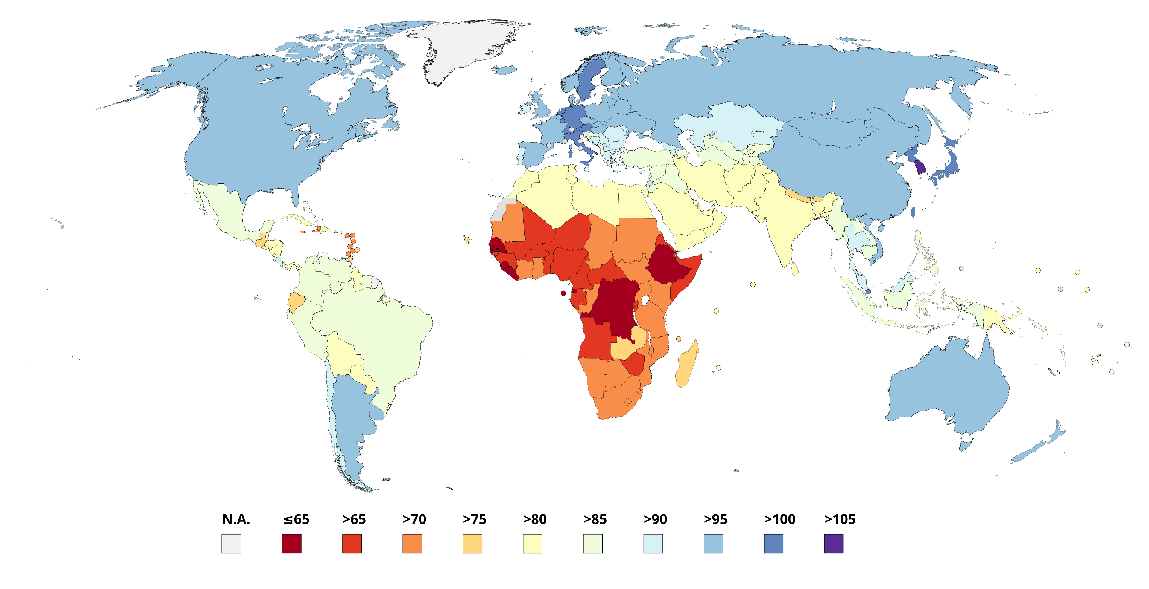 Avg iq world map