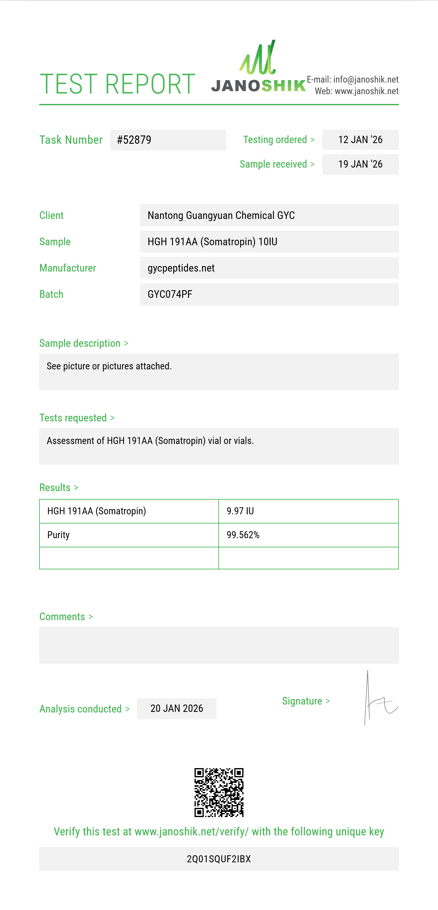 HGH 191AA Somatropin 10IU 4