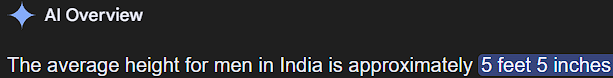 Average height india