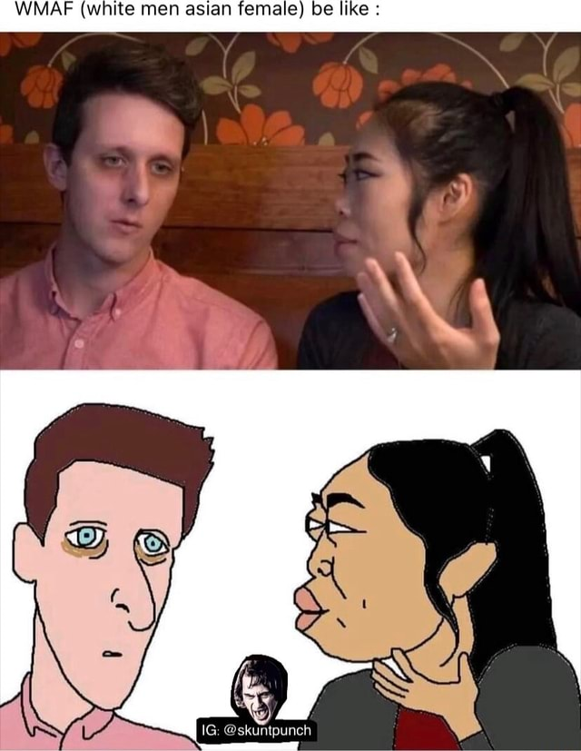 Asian woman white man