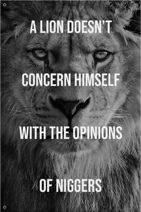 Lion doesnt concerm himself with the opinions of niggers gif