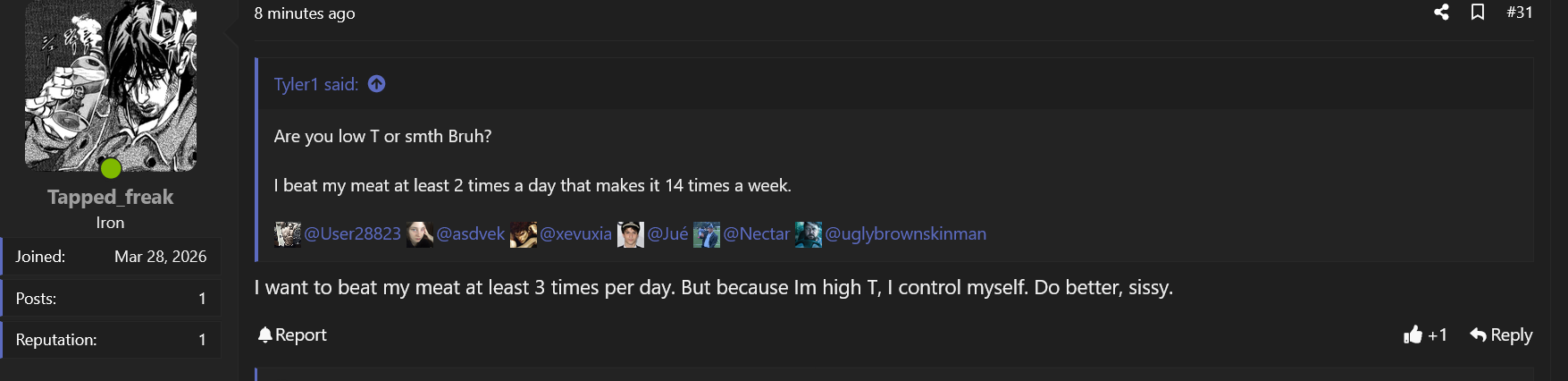 Screenshot 2026 03 31 at 21 50 22 How can you only jerk off 2 3 or 4 times a week Looksmaxorg