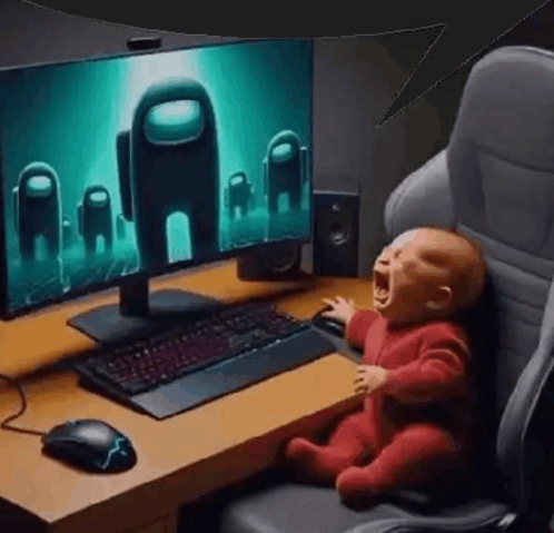 Baby crying over among us among us baby