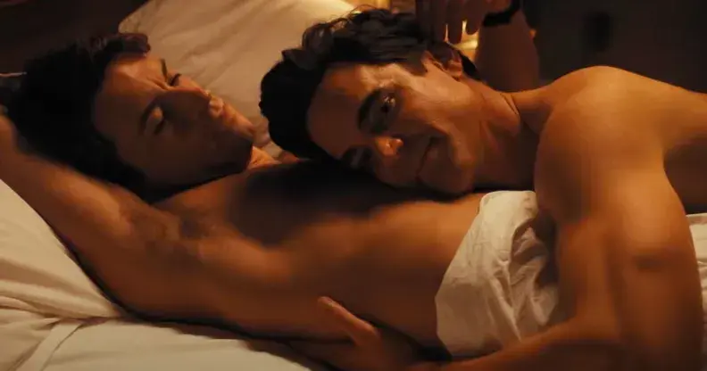 Jonathan Bailey as Tim L and Matt Bomer as Hawkins R in Fellow Travelers Showtime Paramount