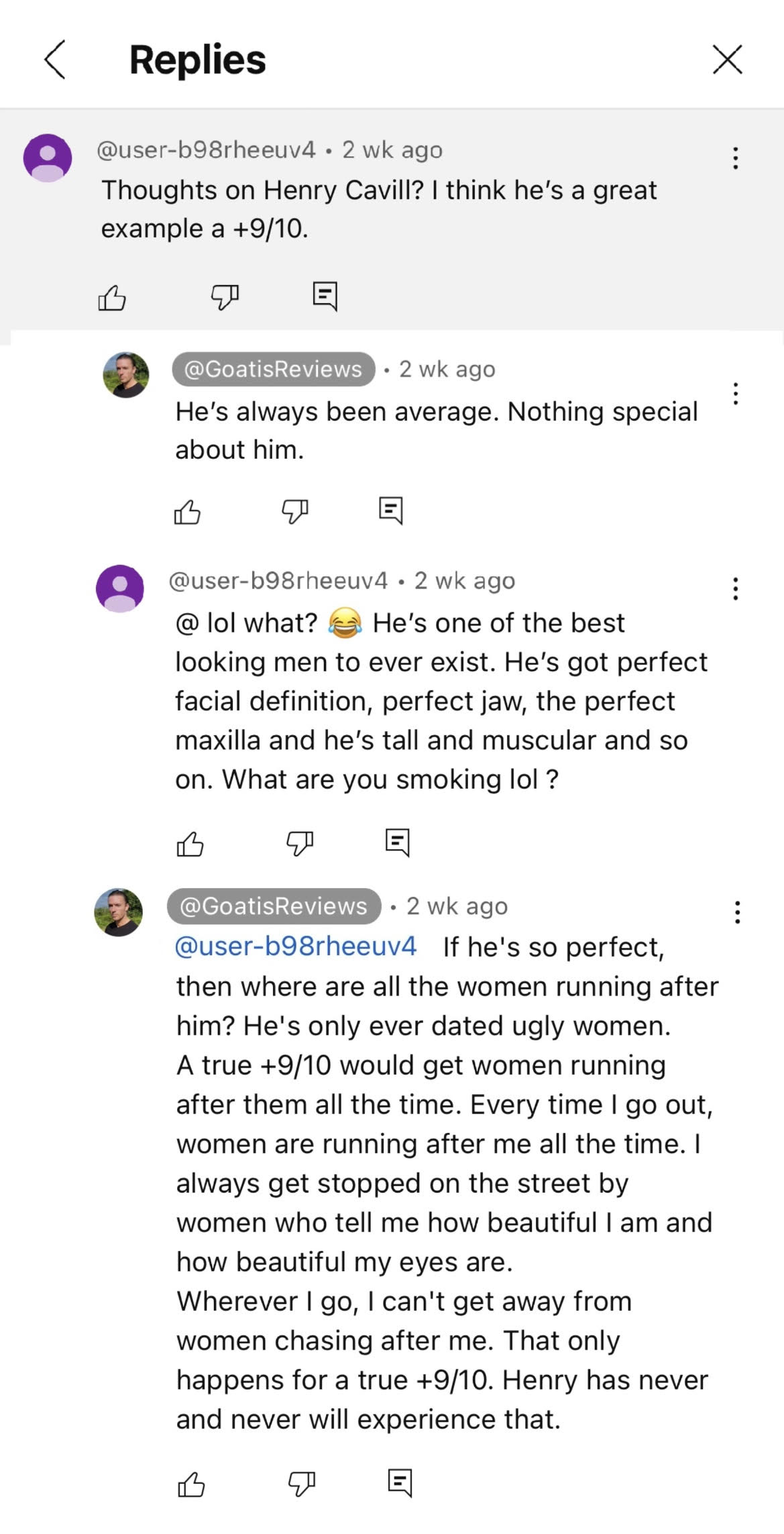 Goatis mogs henry cavill