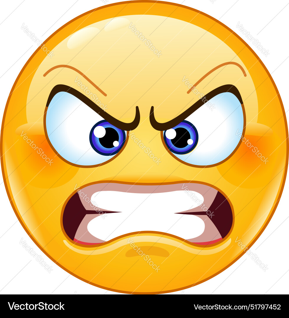 Angry face emoji vector 51797452
