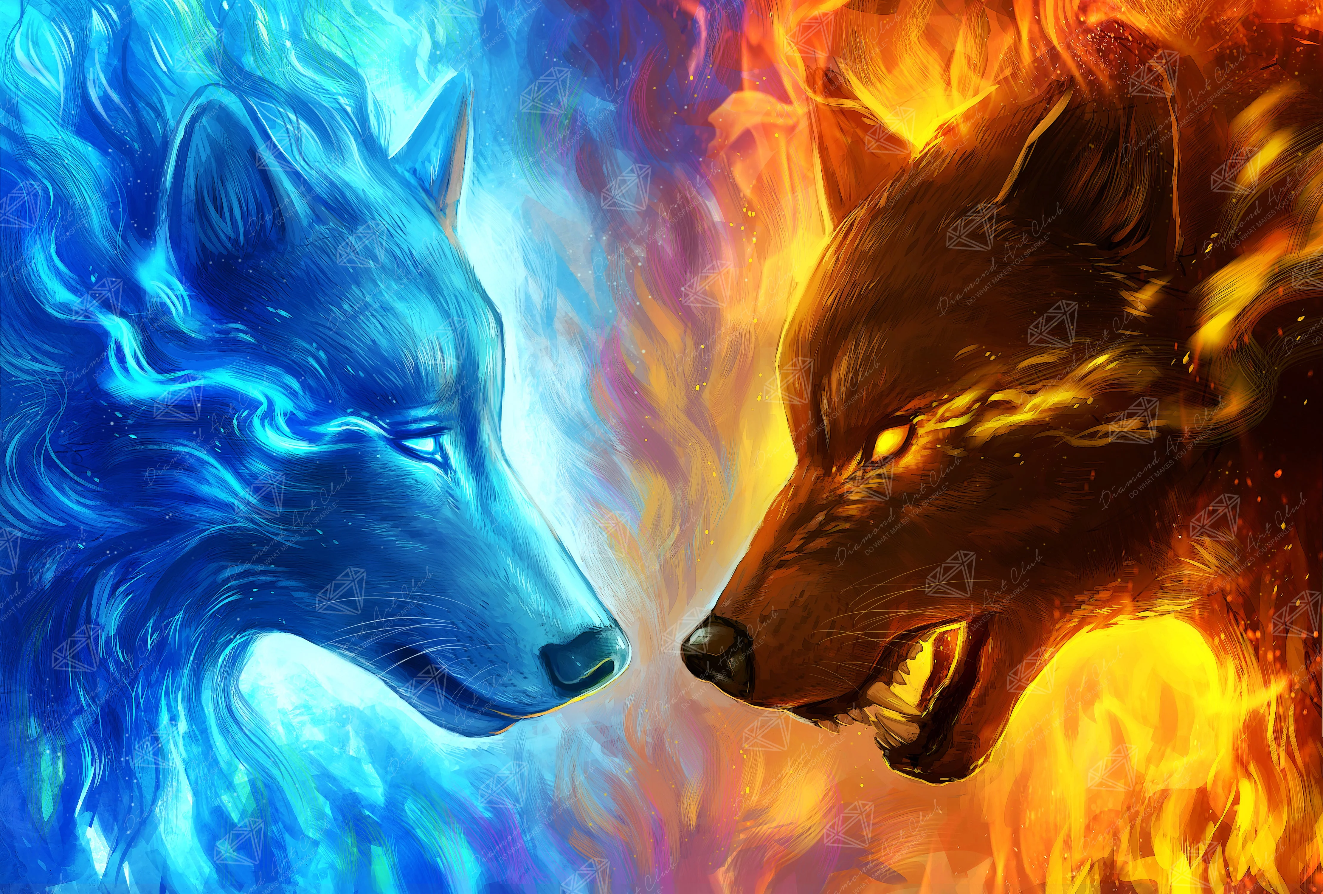 Fire and ice diamond art painting 45342351753409