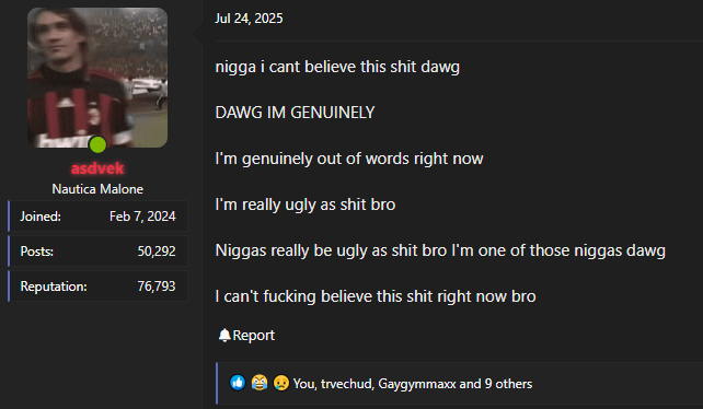 Asdvek ugly nigga