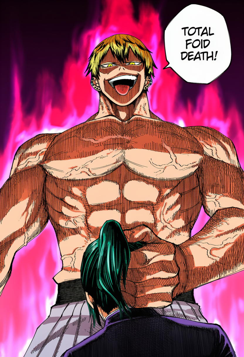 From below masterpiece artist Gege Akutami highres 1boy weightless hair  s 2085814217