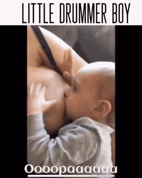 Ooopaaa little drummer boy breastfeeding