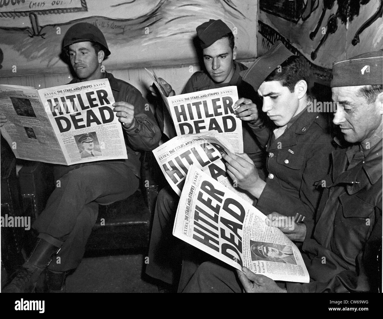 Der tod von adolf hitler annouced durch eine extrablatt stars and stripes moglicherweise 21945