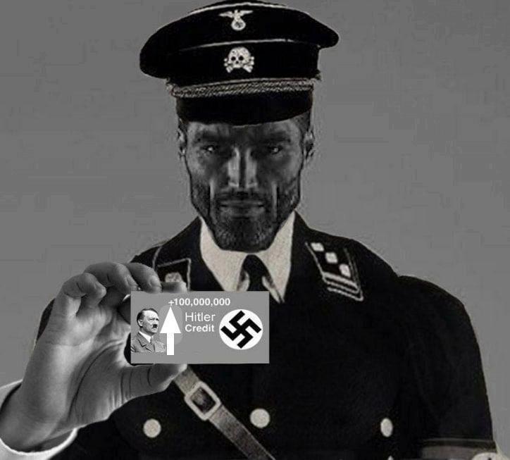 211861   soyboorucom   adolf hitler beard card closed mouth eagle gigachad hair holding obje