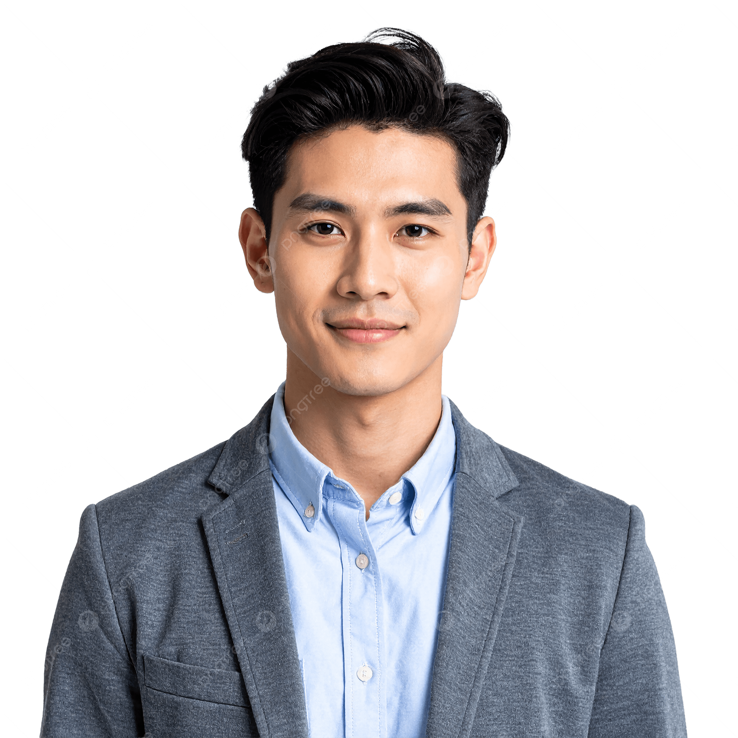 Pngtree handsome asian man with short hair png image 21240143