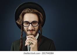 Happy Jew Smiles Squints His Eyes Stock ...