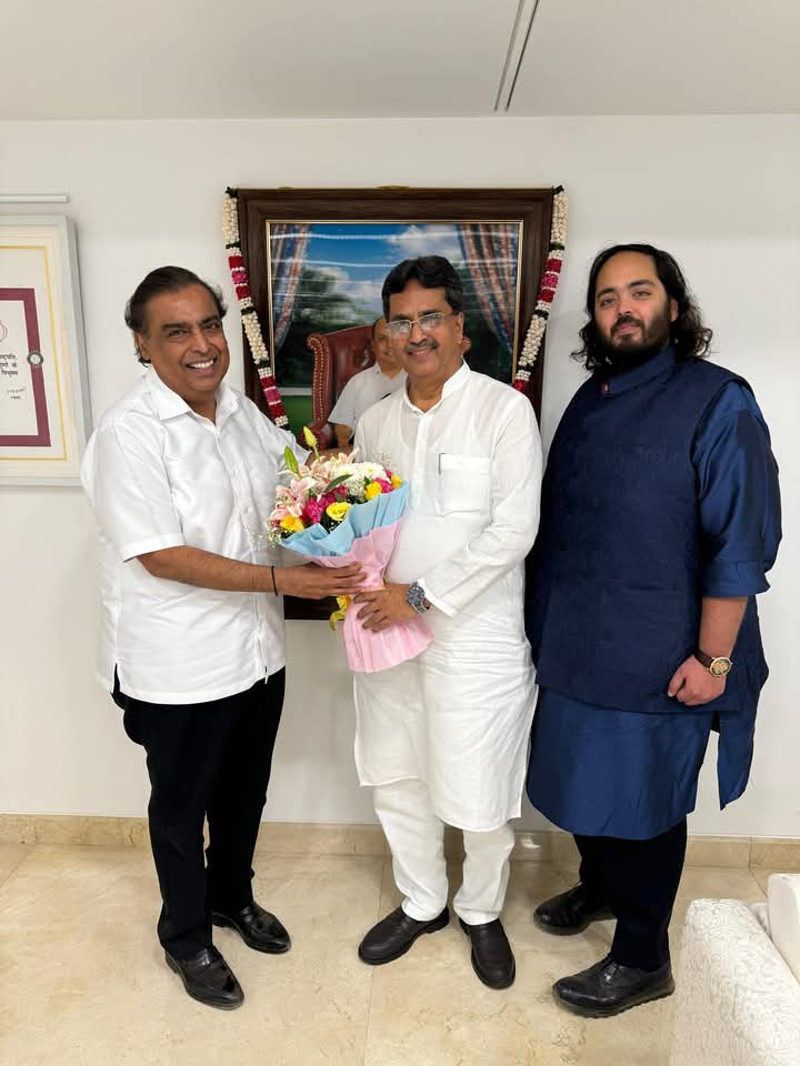 05 12 2024 Chief Minister Dr Manik Saha Meets Chairman MD Reliance Industries Mukesh Ambani 