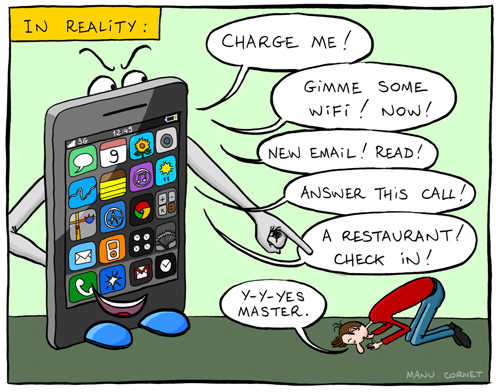 Smartphone comic intro