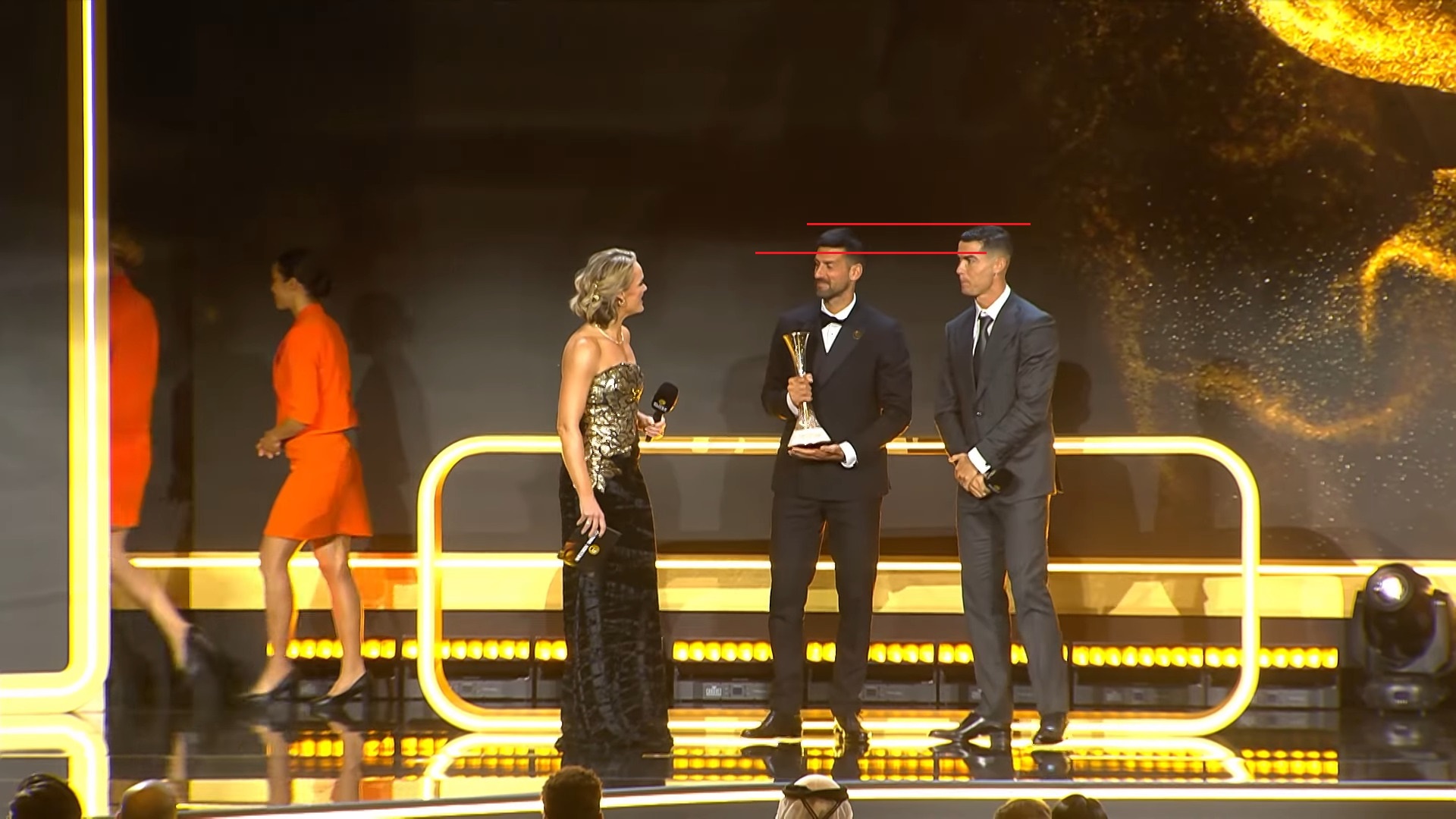 Cristiano Ronaldo  Novak Djokovic  First Ever Globe Sports Award   0 6 53