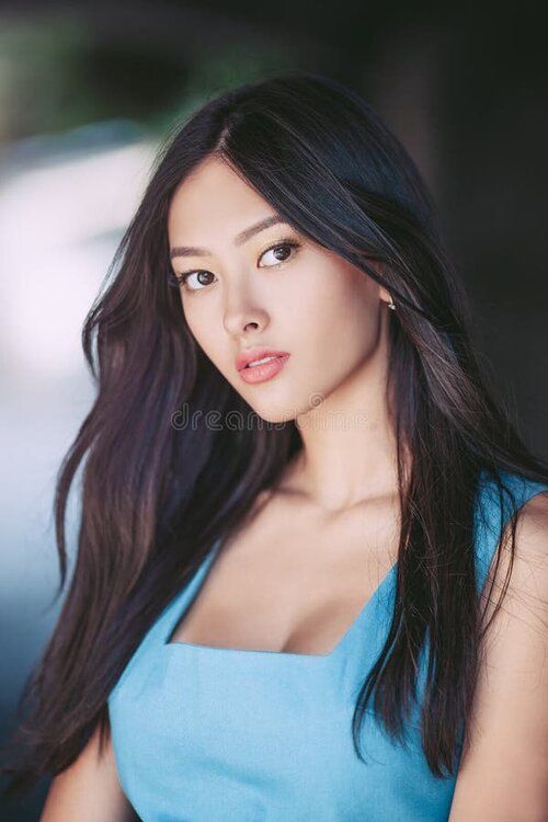 Beautiful asian woman glowing skin elegant outdoor expression elegant close up young asian wom