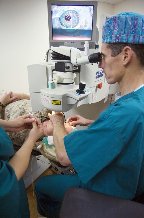 US Navy 070501 N 5319A 007 Capt Joseph Pasternak an ophthalmology surgeon at National Naval 