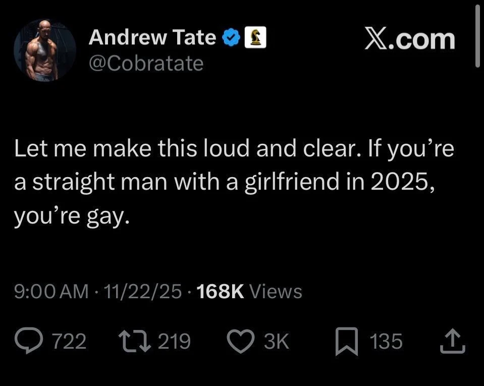 Andrew tate Let me make this loud and clear If youre a straight man with a girlfriend in 202