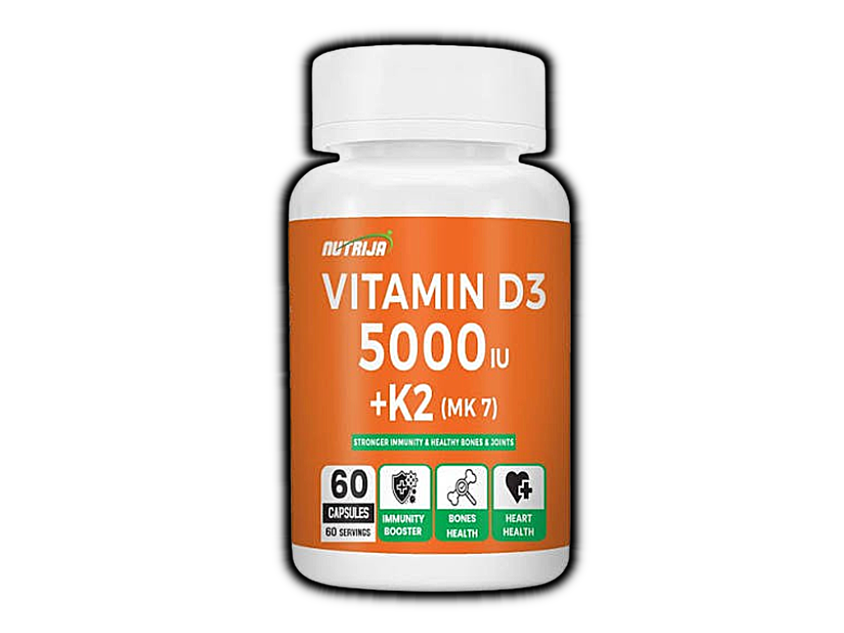 5000 IU Vitamin D3 and 100 mcg Vitamin K2