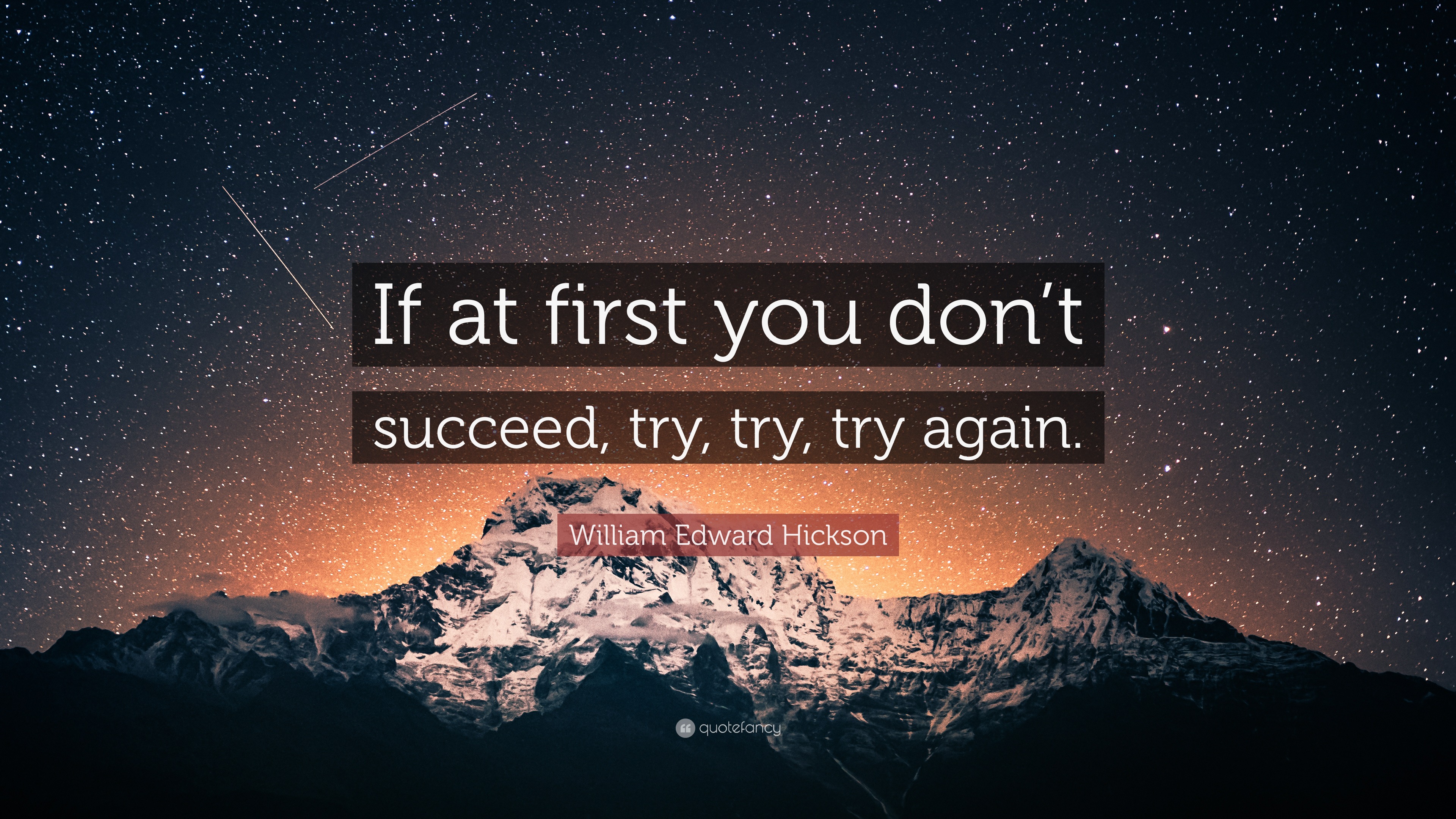 3306594 William Edward Hickson Quote If at first you don t succeed try try