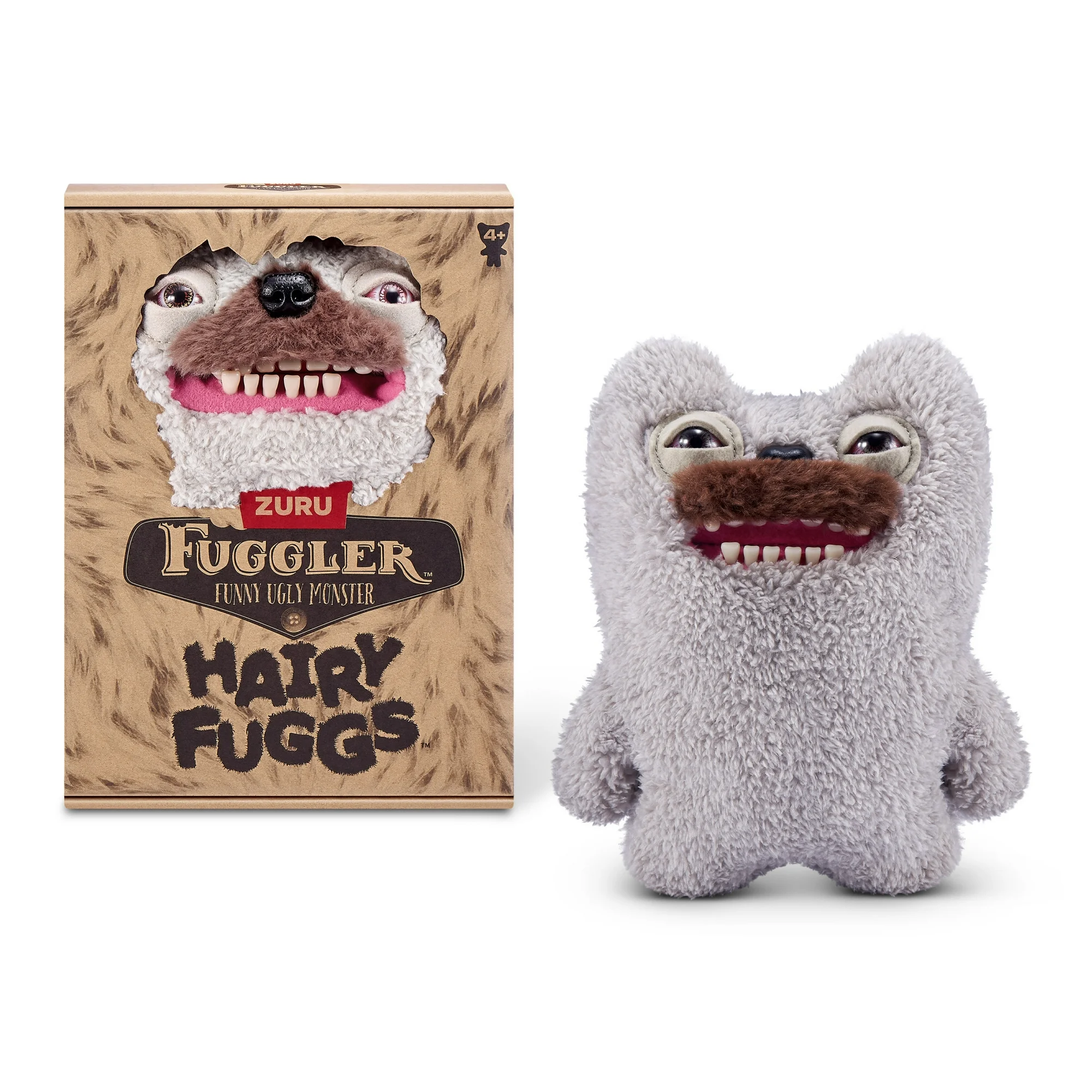Fuggler Hairy Fuggs 9 inch Old Tooth Moustache Plush Ugly Monster Stuffed Animal Toy by ZURU 