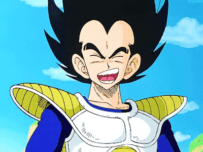 Goku anime laughing
