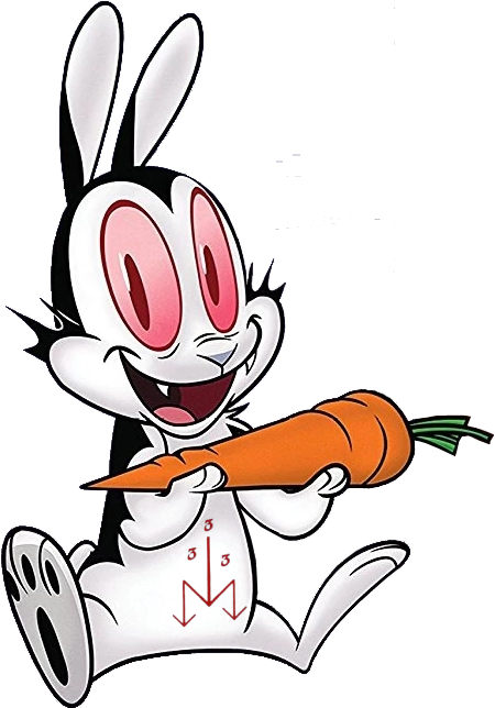 Rabbit with carrot happy