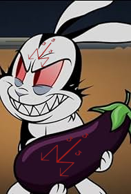 Rabbit with dildo dick angry