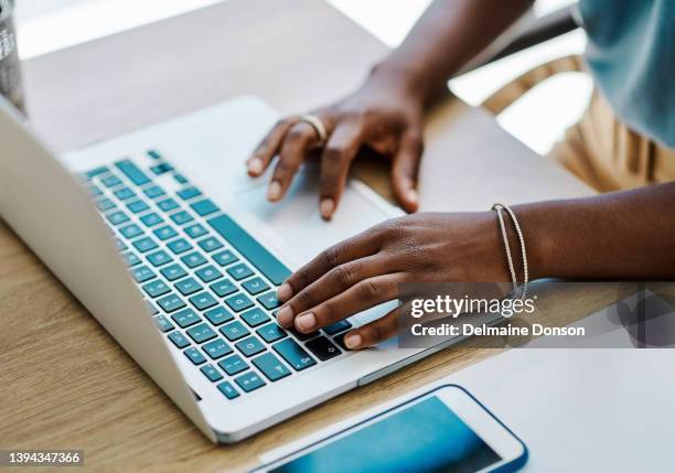 Black hands typing