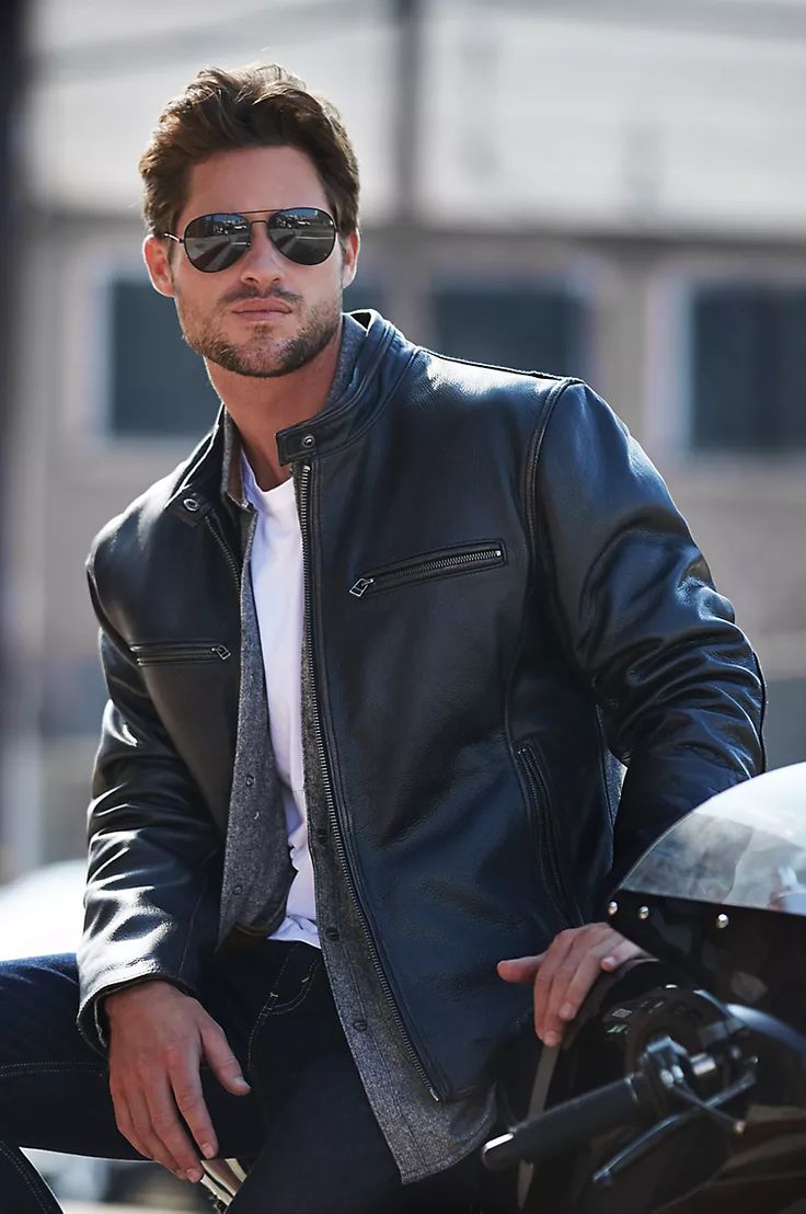Retro Motocross Cowhide Leather Jacket   Free Shipping USA