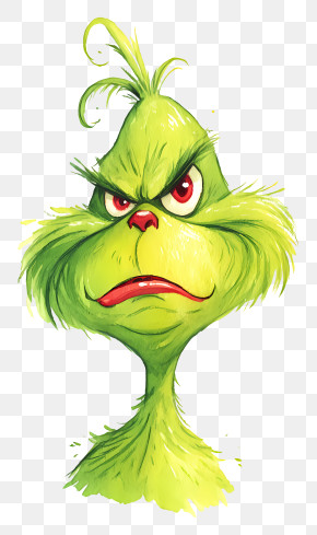 Watercolor grinch grumpy green cartoon character rybAUtcN t