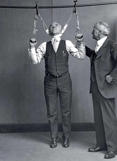 A stretching device from 1931 that claimed to increase v0 2amkdn9nid3f1
