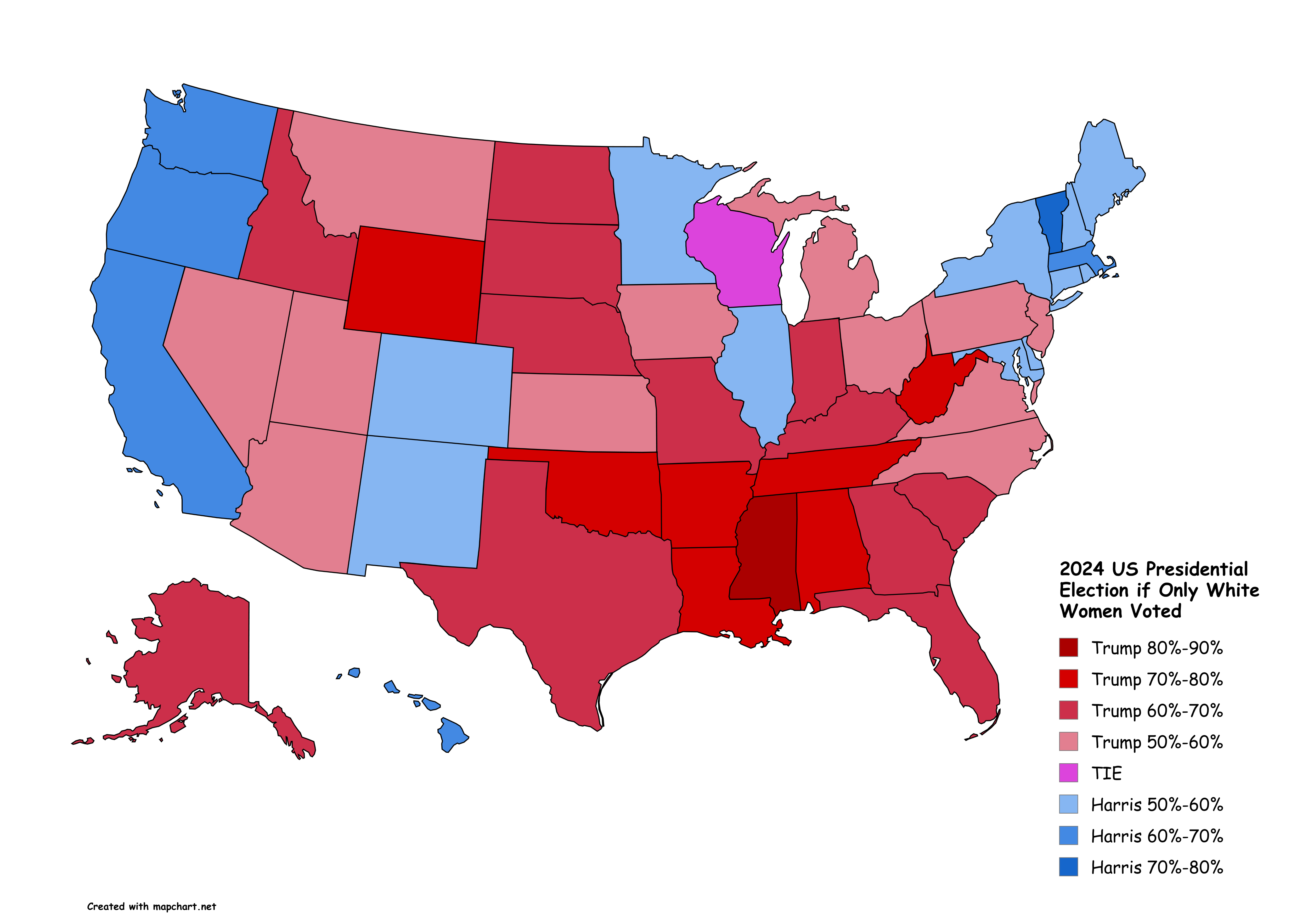 2024 US Presidential Election if Only White Women Voted