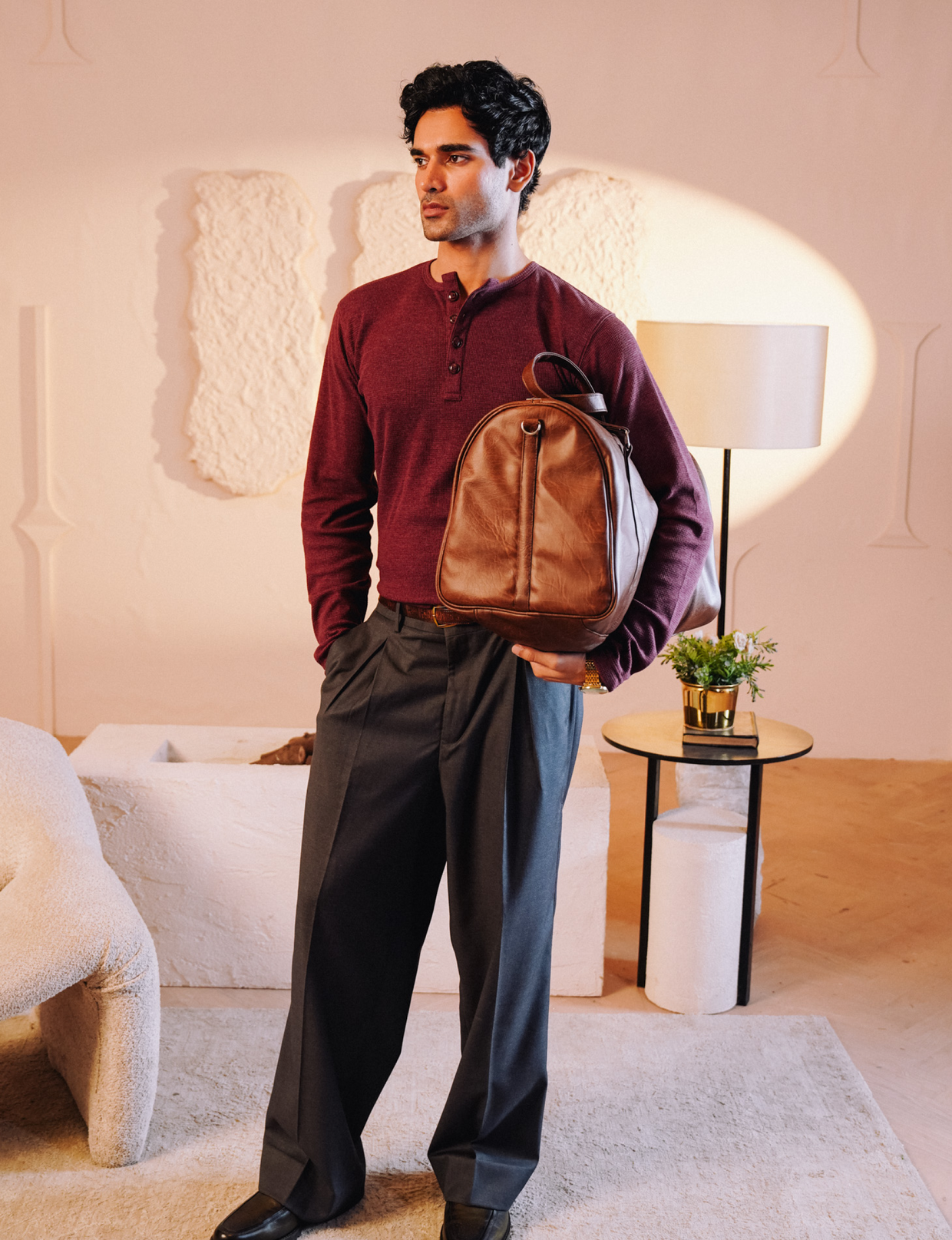 LUXES Maroonfullsleevesthermal 3