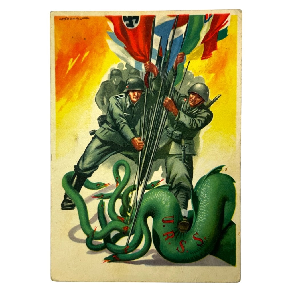 Original WWII Italian anti communist propaganda postcard 1761712807