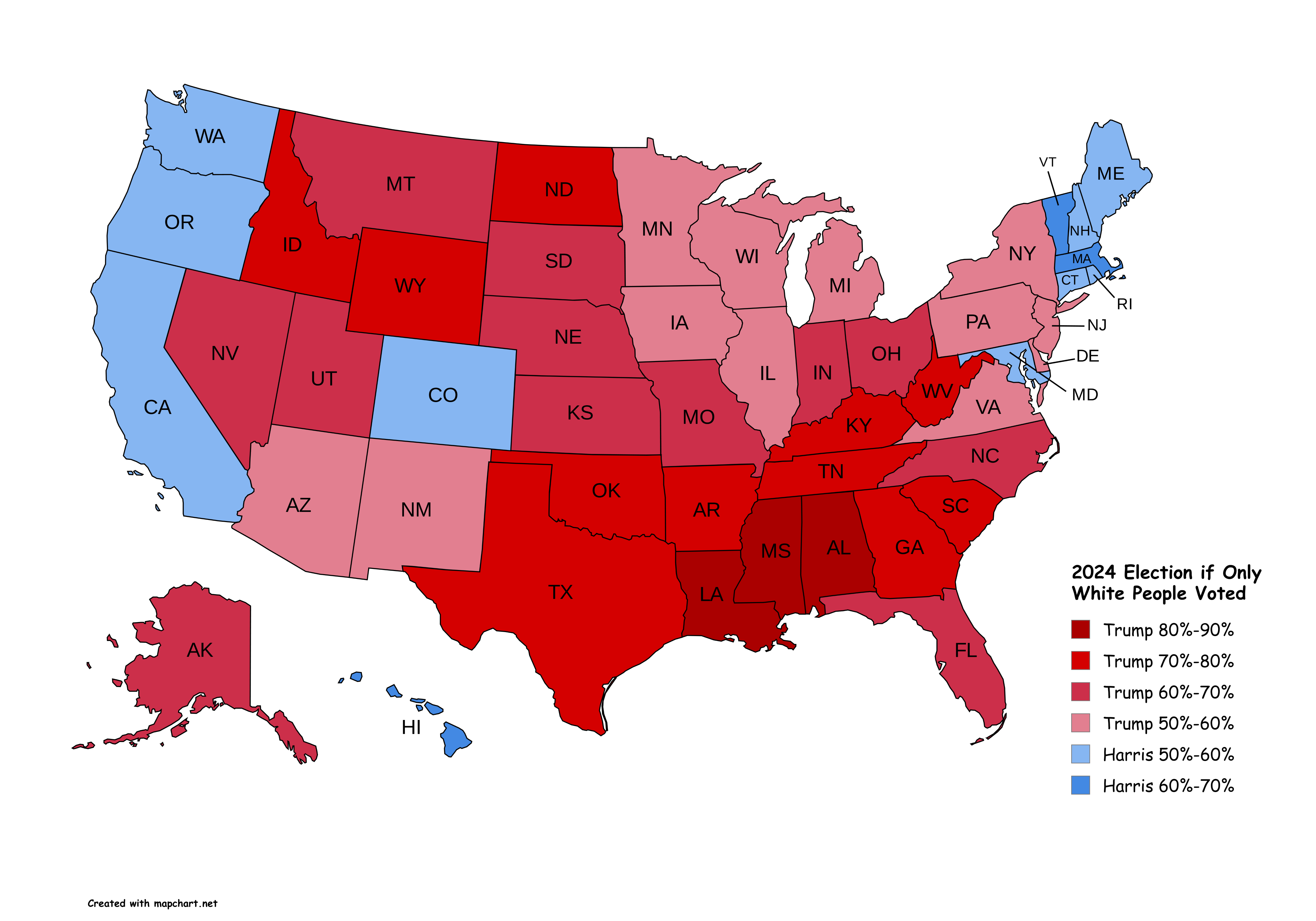 2024 Election if Only White People Voted 1