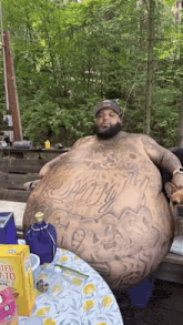Black guy with donuts fat