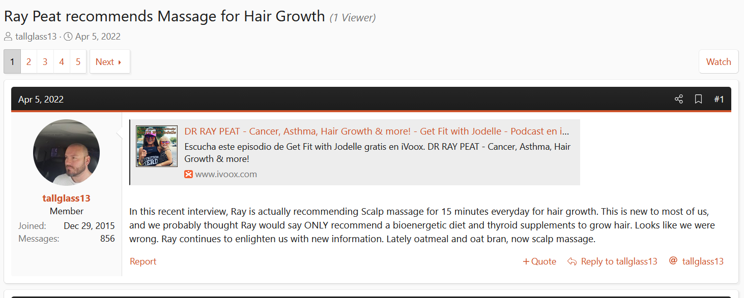Librewolf Ray Peat recommends Massage for Hair Growth  Low T HO8ocZ